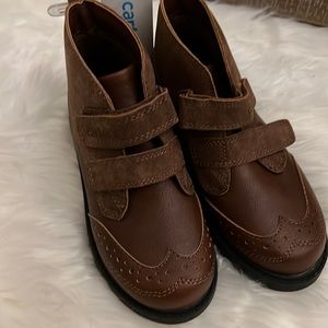 Brown Carter kids Velcro boots